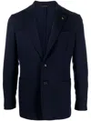 Colombo Wool Single-breasted Jacket In Blue