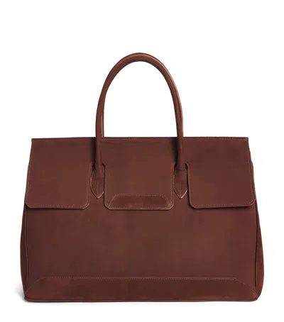 Colombo Suede Holdall Bag In Brown