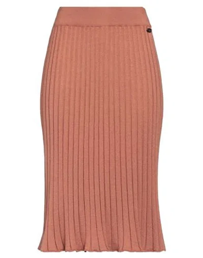 Colombo Woman Midi Skirt Brown Size 14 Cashmere, Silk