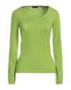 Colombo Woman Sweater Lime Green Size 16 Cashmere, Silk, Nylon, Polyurethane In Green