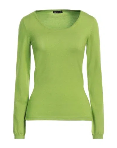 Colombo Woman Sweater Lime Green Size 16 Cashmere, Silk, Nylon, Polyurethane
