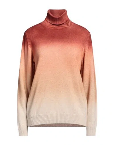 Colombo Woman Turtleneck Brick Red Size 16 Baby Cashmere