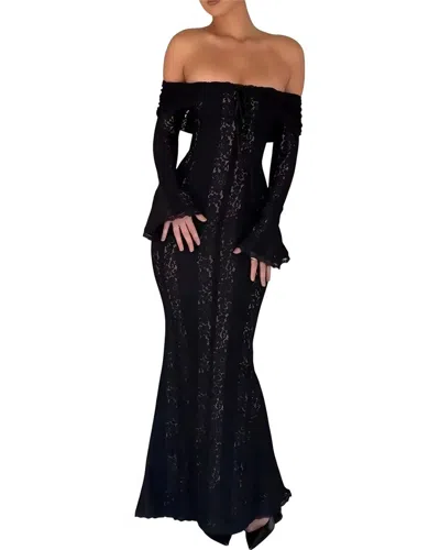 Colon Diana Embellished Maxi Dress In Black