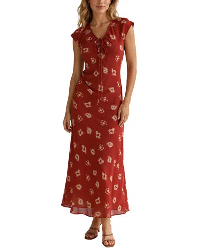 Colon Diana Maxi Dress In Burgundy