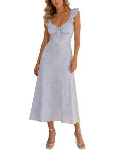 Colon Diana Midi Dress In Blue
