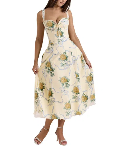 Colon Diana Midi Dress In Yellow