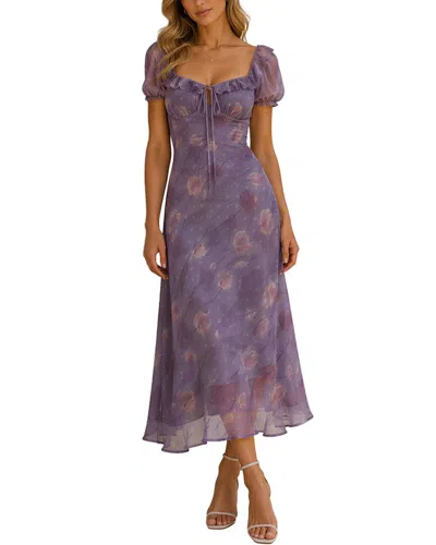 Colon Diana Midi Dress In Purple
