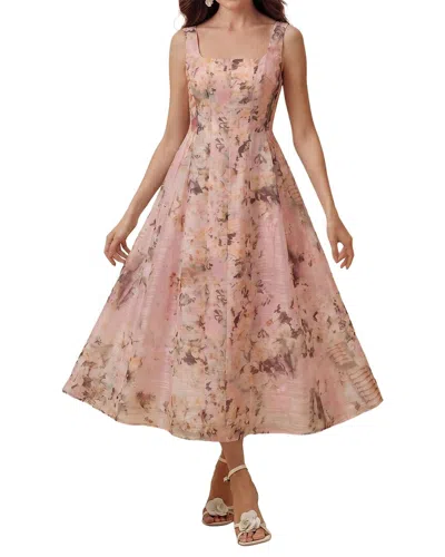 Colon Diana Midi Dress In Pink