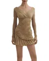 Colon Diana Solid Mini Dress In Green