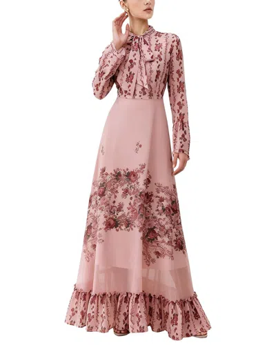 Colon Diana Print Maxi Dress In Pink