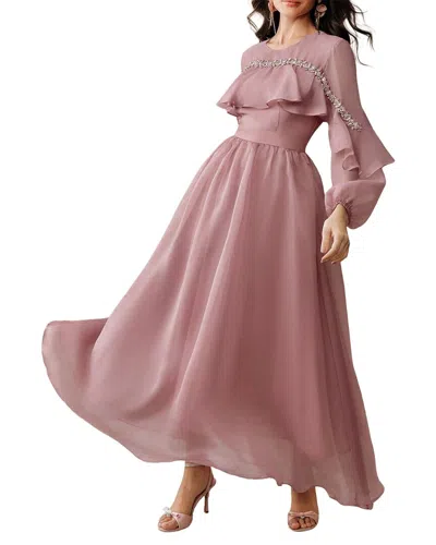Colon Diana Solid Maxi Dress In Pink