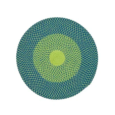 Colonial Mills Cape Eden Indoor/outdoor Round  Area Rug In Limelight Blue;limelight Blue