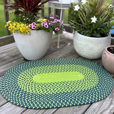 Colonial Mills Cape Eden Neon Blue Oval Indoor/outdoor Area Rug In Limelight Blue