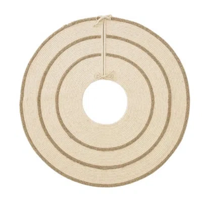 Colonial Mills Cozy Natural Wool Stripe Holiday Tree Skirt