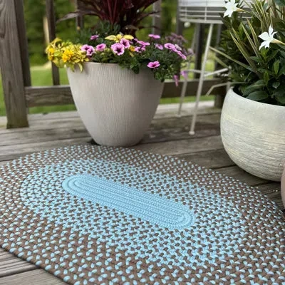 Colonial Mills Oval Cape Eden Machine Woven Polypropylene Indoor / Outdoor Area Rug In Bluestone Gray In Bluestone Grey;bluestone Grey