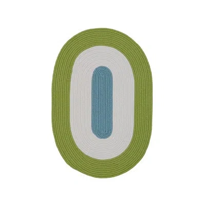 Colonial Mills Oval Melbourne Braid Geometric Machine Woven Polypropylene Indoor / Outdoor Area Rug In Blue/gray/gr In Surfside Green