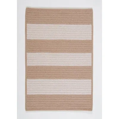 Colonial Mills Reflections Wide Stripe Oatmeal Braided Rug