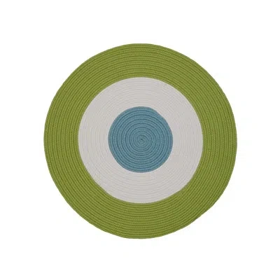 Colonial Mills Round Melbourne Braid Geometric Machine Woven Polypropylene Indoor / Outdoor Area Rug In Surfside Gr In Surfside Green;surfside Green