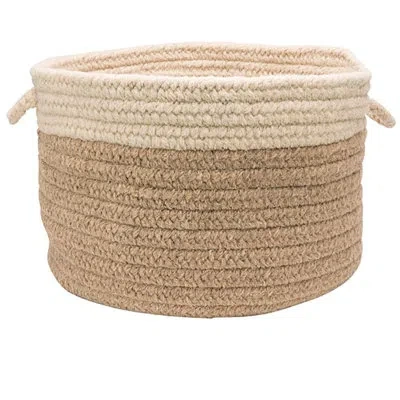 Colonial Mills Wool Basket In Beige