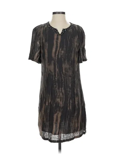 Pre-owned Color Block Casual Dress In Gray