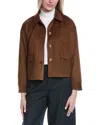 Color Block Jacket In Brown