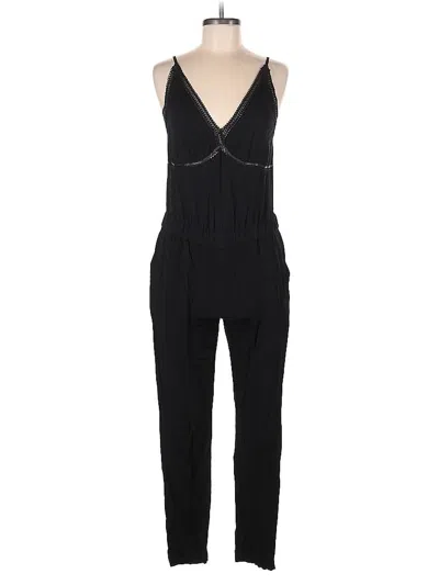 Pre-owned Color Block Jumpsuit In Black