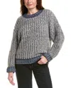 Color Block Pullover In Brown