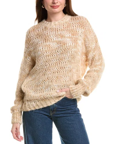 Color Block Wool-blend Pullover In Brown