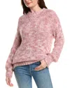 Color Block Wool-blend Pullover In Pink