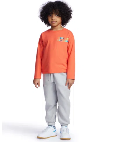 Color Lab Kids' Boys 2-10 Printed Long-sleeve T-shirt In Orange