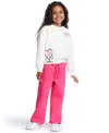 Color Lab Girls 2t-6x Crewneck Long Sleeve Sweatshirt In White