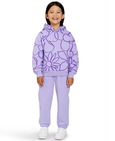 Color Lab Kids' Unisex 2t-6x Pull-on Fleece Jogger Pants In Purple
