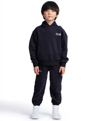 Color Lab Kids' Unisex 2t-6x Pull-on Printed Long Sleeve Hoodie In Black