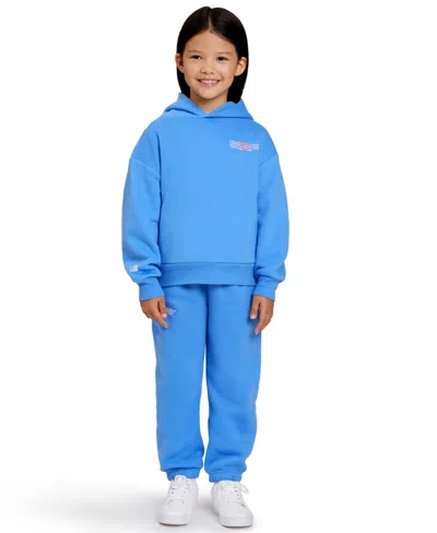 Color Lab Kids' Unisex 2t-6x Pull-on Printed Long Sleeve Hoodie In Blue