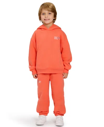 Color Lab Kids' Unisex 2t-6x Pull-on Printed Long Sleeve Hoodie In Orange