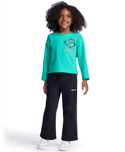 Color Lab Kids' Unisex 2t-6x Wide Leg Jogger Pants In Animal Print