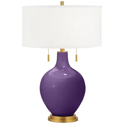 Color Plus Acai Toby Brass Accents Table Lamp