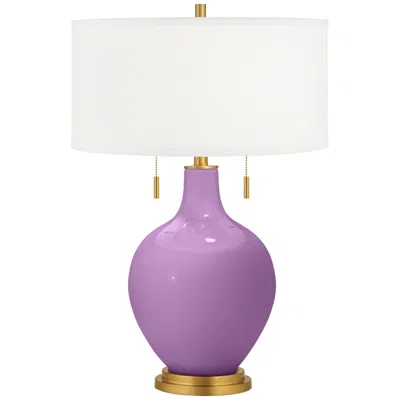 Color Plus African Violet Toby Brass Accents Table Lamp