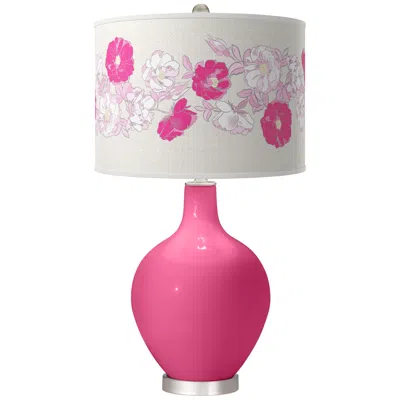 Color Plus Blossom Pink Rose Bouquet Ovo Table Lamp