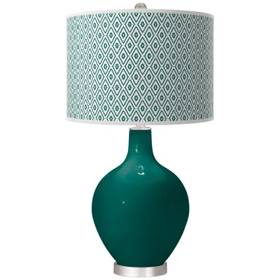 Color Plus Blue Peacock Diamonds Ovo Table Lamp
