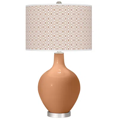 Color Plus Burnt Almond Diamonds Ovo Table Lamp