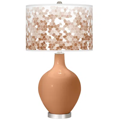 Color Plus Burnt Almond Mosaic Ovo Table Lamp