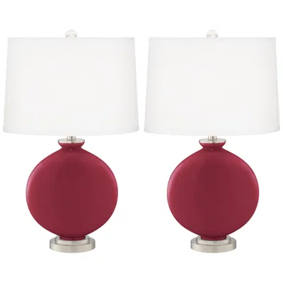 Color Plus Carrie 26 1/2" Antique Red Table Lamps Set Of 2
