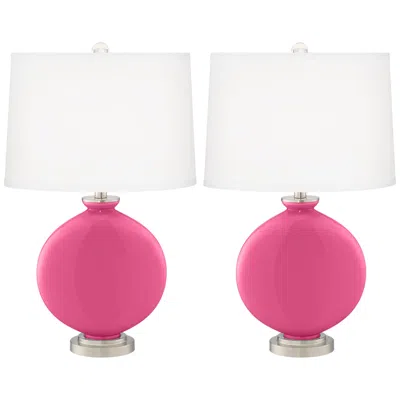 Color Plus Carrie 26 1/2" Blossom Pink Table Lamps Set Of 2