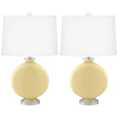 Color Plus Carrie 26 1/2" Butter Up Yellow Modern Table Lamps Set Of 2