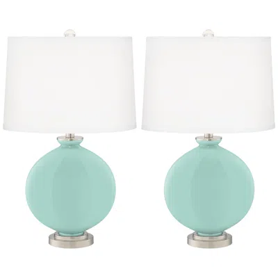 Color Plus Carrie 26 1/2" Cay Blue Table Lamp Set Of 2