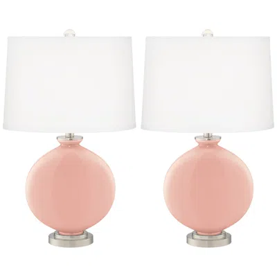 Color Plus Carrie 26 1/2" Coral Pink Table Lamps Set Of 2