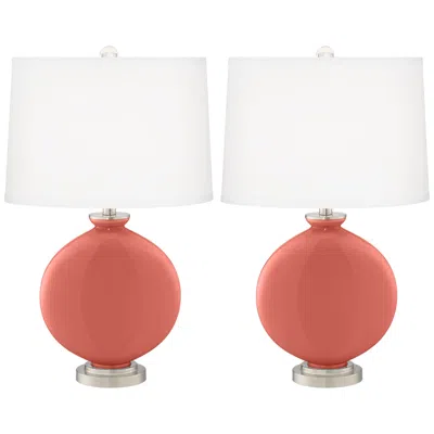 Color Plus Carrie 26 1/2" Coral Reef Table Lamp Set Of 2