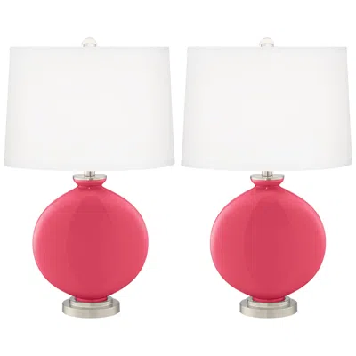 Color Plus Carrie 26 1/2" Eros Pink Table Lamps Set Of 2