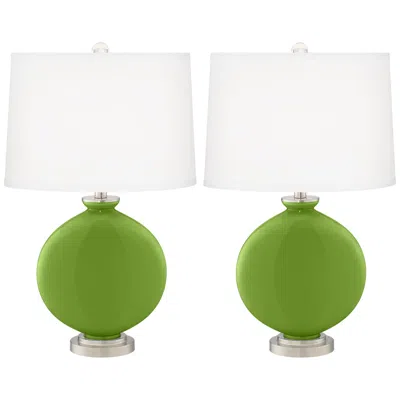 Color Plus Carrie 26 1/2" Gecko Green Table Lamp Set Of 2